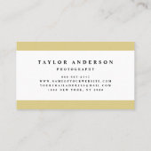 黒、白、および金ゴールド色ブロックモダン 名刺 (裏面)