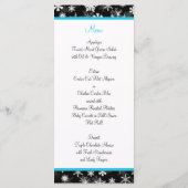 黒、白、アクアスノーフレークのメニューカード メニュー (裏面)