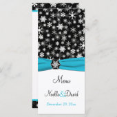 黒、白、アクアスノーフレークのメニューカード メニュー (正面/裏面)