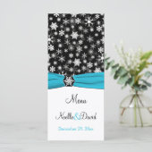 黒、白、アクアスノーフレークのメニューカード メニュー (スタンド正面)