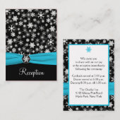 黒、白、アクアスノーフレークスエンクロージャカード エンクロージャーカード (正面/裏面)