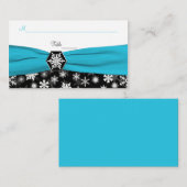 黒、白、アクアスノーフレーク座席表 プレイスカード (正面/裏面)