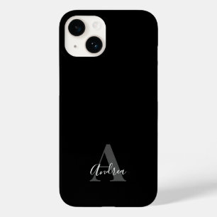 黒&白 イニシャルモノグラムパーソナライズされた名 Case-Mate iPhone 14ケース