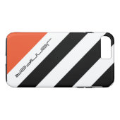 黒、白、オレンジストライプ色名前をカスタムする Case-Mate iPhoneケース (裏面(横))