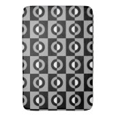 黒、白、グレーのジオメトリパターン バスマット (正面縦)