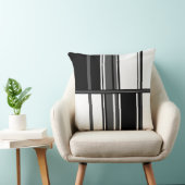 黒、白、グレーのストライプ クッション (椅子)