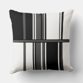 黒、白、グレーのストライプ クッション (裏面)