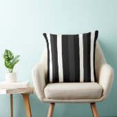 黒、白、グレーのストライプ クッション (椅子)