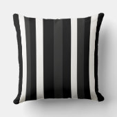 黒、白、グレーのストライプ クッション (裏面)