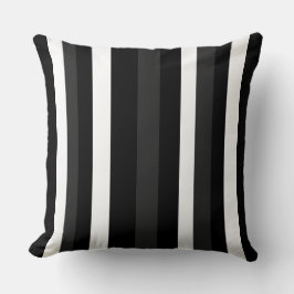 黒、白、グレーのストライプ クッション