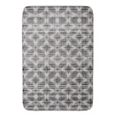 黒、白、グレーのチェックダイヤモンドパターン バスマット (正面縦)