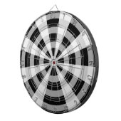 黒、白、グレーのパターン ダーツボード (正面右)