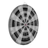 黒、白、グレーのパターン ダーツボード (正面左)