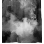 黒、白、グレーのマーブル抽象芸術 シャワーカーテン (正面)