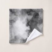 黒、白、グレーのマーブル抽象芸術 バスタオルセット (ウォッシュタオル)