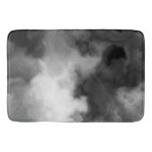 黒、白、グレーのマーブル抽象芸術 バスマット (正面)