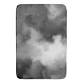 黒、白、グレーのマーブル抽象芸術 バスマット (正面縦)