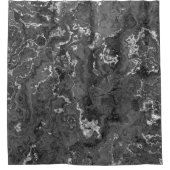 黒、白、グレーの大理石抽象芸術 シャワーカーテン (正面)