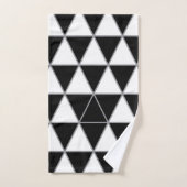 黒、白、グレーの幾何三角形パターン。 バスタオルセット (ハンドタオル)