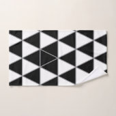 黒、白、グレーの幾何三角形パターン。 バスタオルセット (ハンドタオル)
