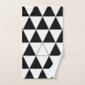 黒、白、グレーの幾何三角形パターン。 バスタオルセット (ハンドタオル)
