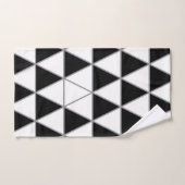 黒、白、グレーの幾何三角形パターン。 バスタオルセット (ハンドタオル)