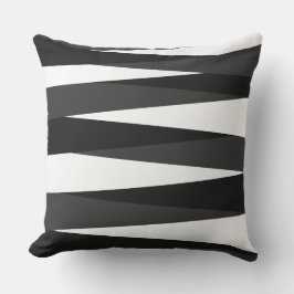 黒、白、グレーの幾何学的 アウトドアクッション