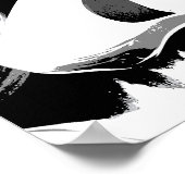 黒、白、グレーの流れるような曲線 ポスター (角)