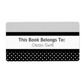 黒/白/グレー水玉模様 ラベル