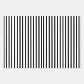 黒、白、グレー、ストライプ3のセット ラッピングペーパーシート (正面)