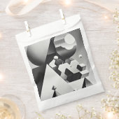 黒 白 グレー 幾何学的な形 フェイバーバッグ (クリップ留めされた状態)