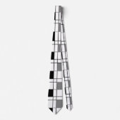 黒 白 グレー Plaid タータンチェック柄 ネクタイ (正面)
