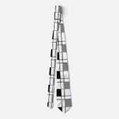 黒 白 グレー Plaid タータンチェック柄 ネクタイ (裏面)