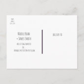 黒 白 ゴールド モダン フラワー セーブ ザ デート 案内ポストカード (裏面)