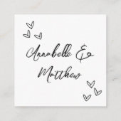 黒 白 シンプル エレガント QRコード 返信 エンクロージャーカード (裏面)