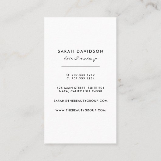 黒&白 |ジオメトモダンリ垂直 名刺 (裏面)