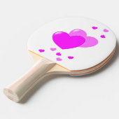 黒/白、ハートキッズのピンク色のかわいい名前をカスタムする 卓球ラケット (正面アングル)