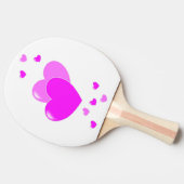 黒/白、ハートキッズのピンク色のかわいい名前をカスタムする 卓球ラケット (横)