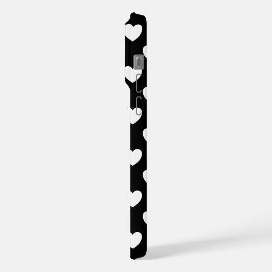 黒（白）ハート iPhoneケース (左側面)