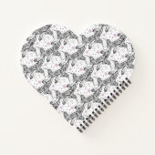 黒、白、ピンクのハミングバードIV ノートブック (裏面)