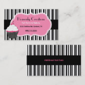 黒、白、ピンクのベーカリー名かわいらし刺 名刺 (正面/裏面)