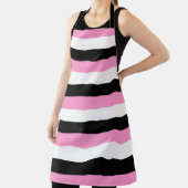 黒、白、ピンクの各ストライプ色 エプロン (インサイチュ)