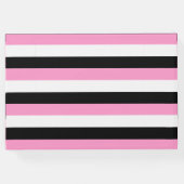 黒、白、ピンクの各ストライプ色 ゲストブック (裏面)