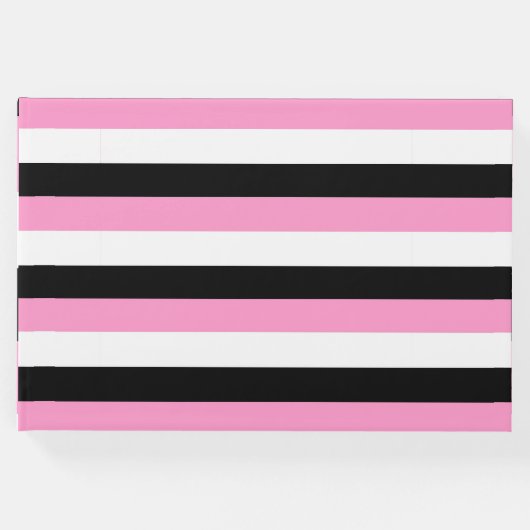 黒、白、ピンクの各ストライプ色 ゲストブック (正面)