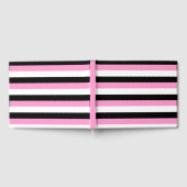 黒、白、ピンクの各ストライプ色 ゲストブック (全面)