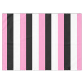 黒、白、ピンクの各ストライプ色 テーブルクロス (正面(横))