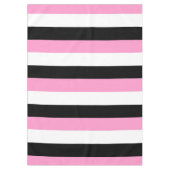 黒、白、ピンクの各ストライプ色 テーブルクロス (正面)