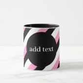 黒、白、ピンクの各ストライプ色 マグカップ (中央)