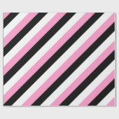 黒、白、ピンクの各ストライプ色 ラッピングペーパー (フラット)