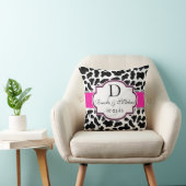 黒、白、ピンクの牛革結婚の クッション (椅子)